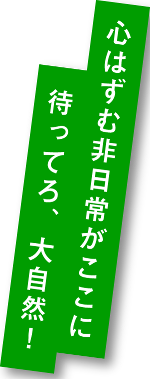 心はずむ非日常がここに待ってろ、大自然!